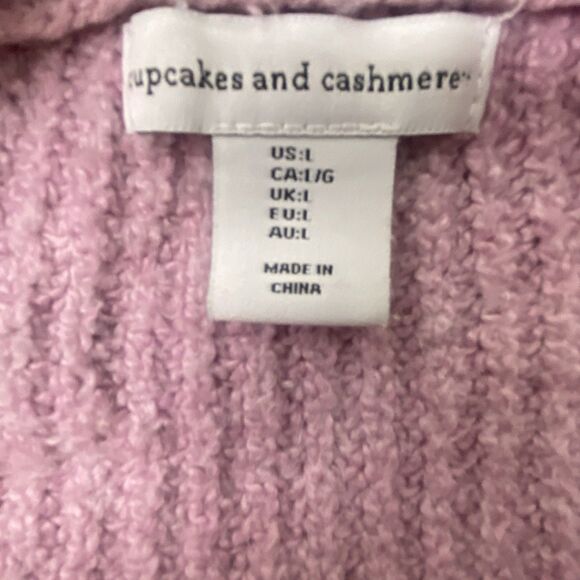 Cupcakes and Cashmere Lilac Purple Chunky Knit Cardigan Sweater Women’s Large - Picture 6 of 7